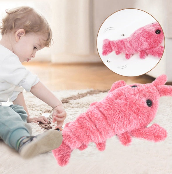 Electric Jumping Shrimp Plush Toy for Cats