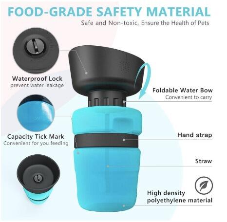 Foldable Outdoor Pet Water Bottle & Dispenser