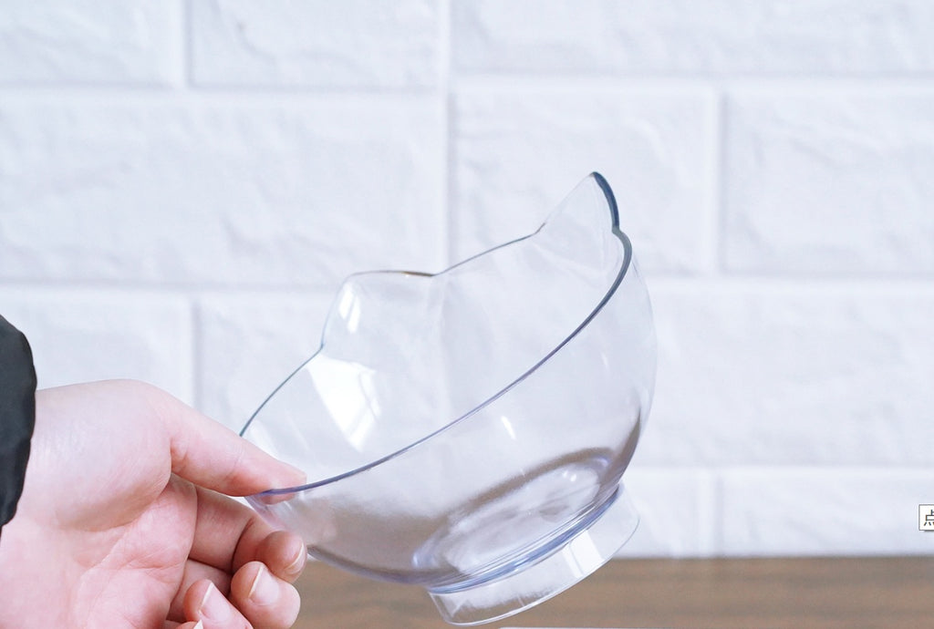 Inclined Cat Ear Transparent Feeding Bowl