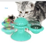 Rotating Windmill Cat Toy with Suction Base