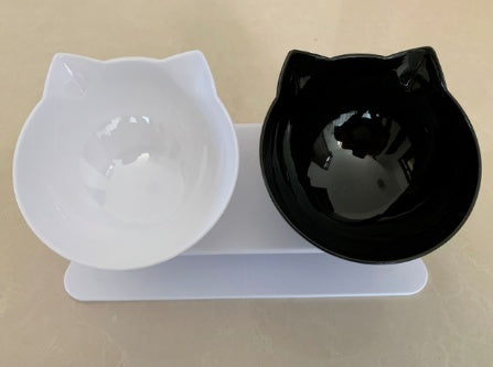 Inclined Cat Ear Transparent Feeding Bowl