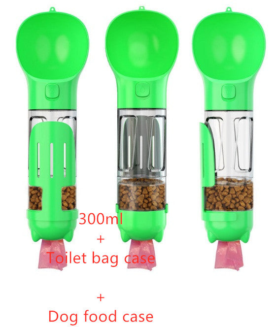 3-in-1 Portable Pet Water Bottle with Food & Waste Bag Storage