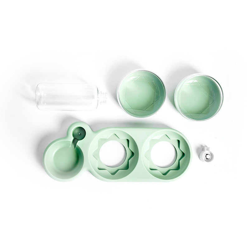 Automatic Pet Feeder Bowl with Water Fountain & Raised Stand