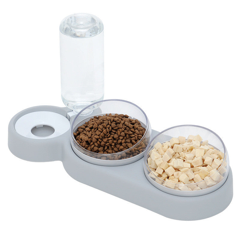 Automatic Pet Feeder Bowl with Water Fountain & Raised Stand