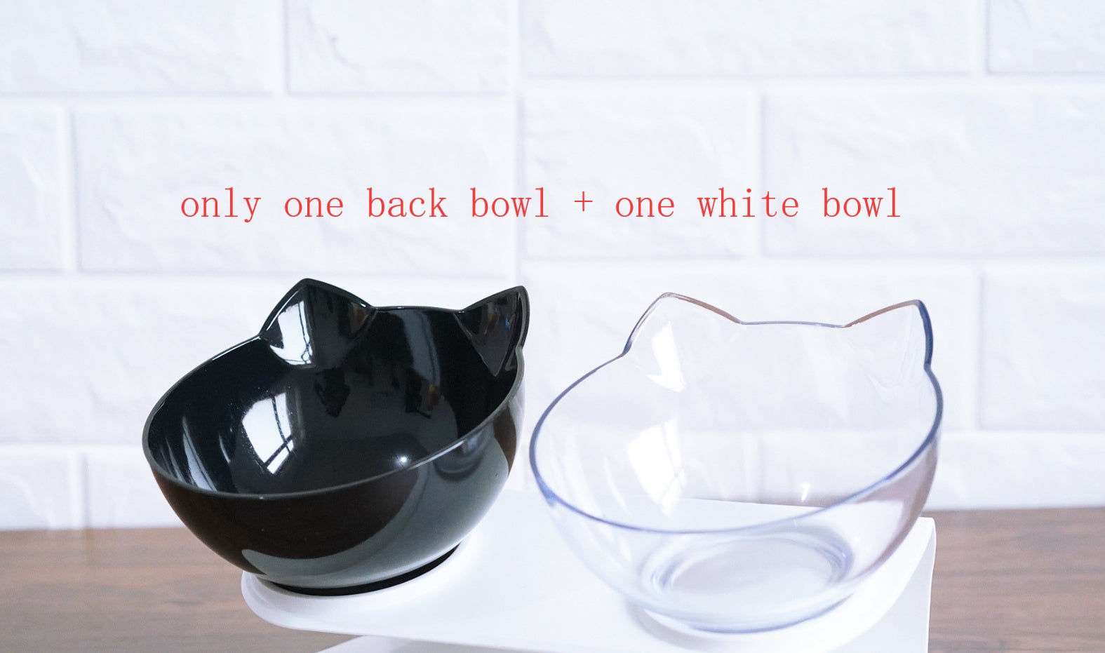Inclined Cat Ear Transparent Feeding Bowl