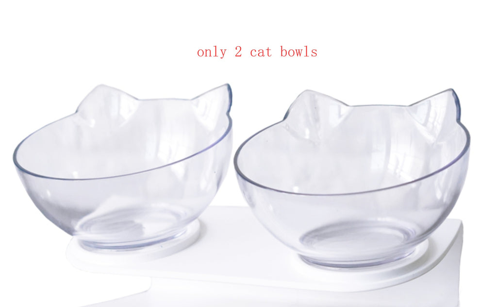 Inclined Cat Ear Transparent Feeding Bowl