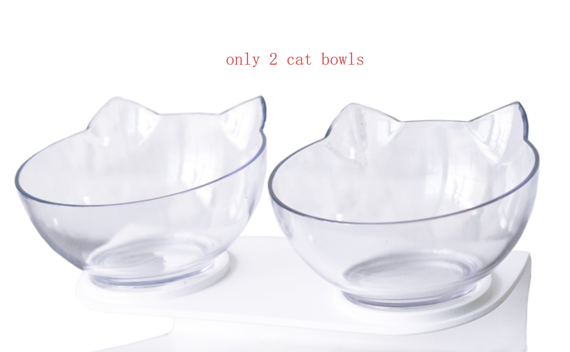 Inclined Cat Ear Transparent Feeding Bowl
