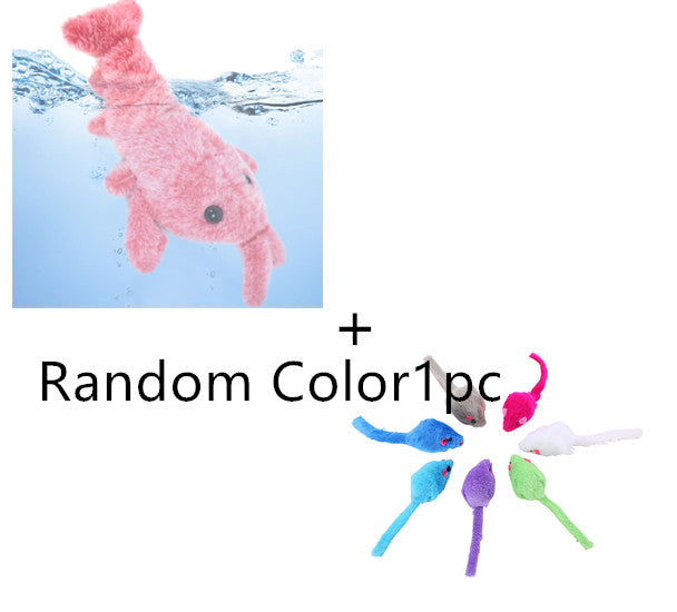 Electric Jumping Shrimp Plush Toy for Cats