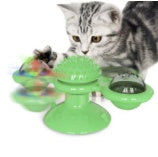 Rotating Windmill Cat Toy with Suction Base