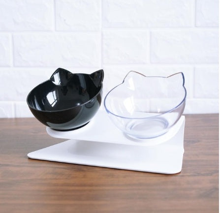Inclined Cat Ear Transparent Feeding Bowl