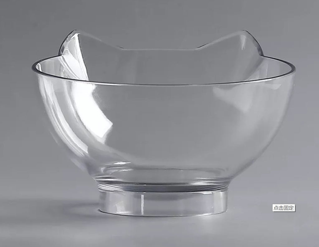 Inclined Cat Ear Transparent Feeding Bowl