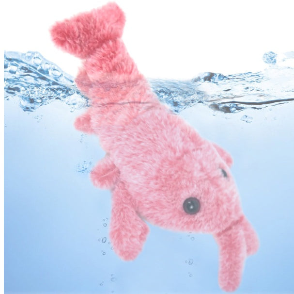 Electric Jumping Shrimp Plush Toy for Cats
