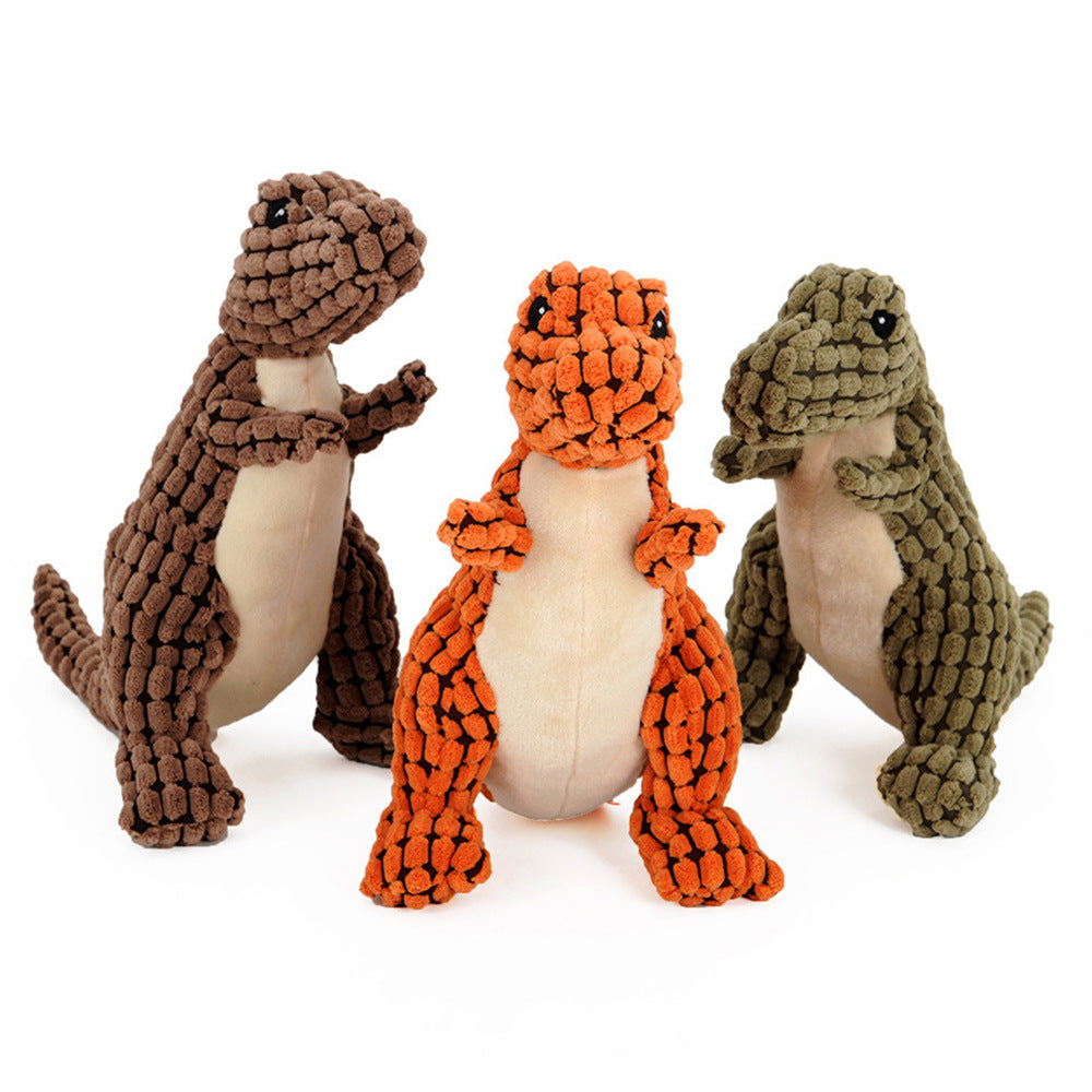Dinosaur Plush Squeaky Dog Toy