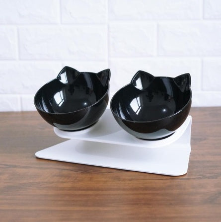 Inclined Cat Ear Transparent Feeding Bowl