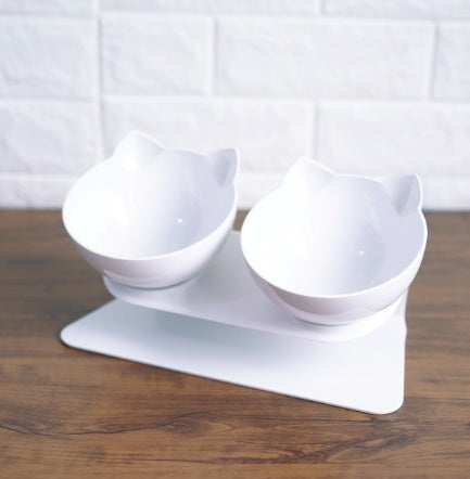 Inclined Cat Ear Transparent Feeding Bowl