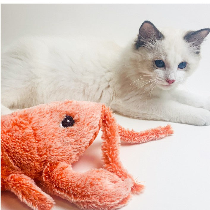 Electric Jumping Shrimp Plush Toy for Cats