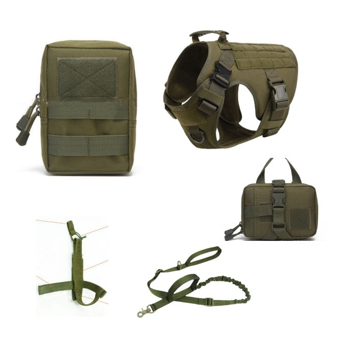 Tactical Dog Harness & Training Vest Set