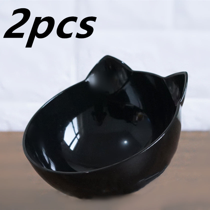 Inclined Cat Ear Transparent Feeding Bowl