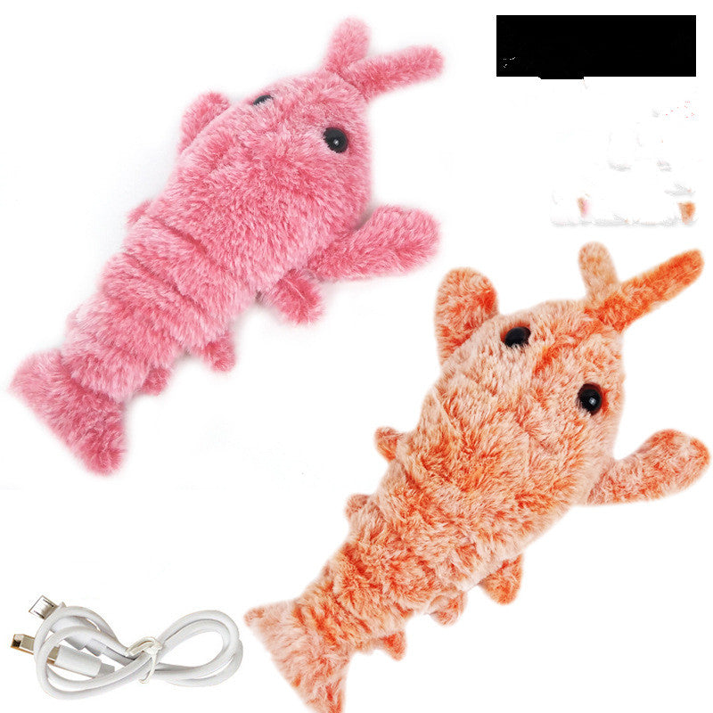 Electric Jumping Shrimp Plush Toy for Cats