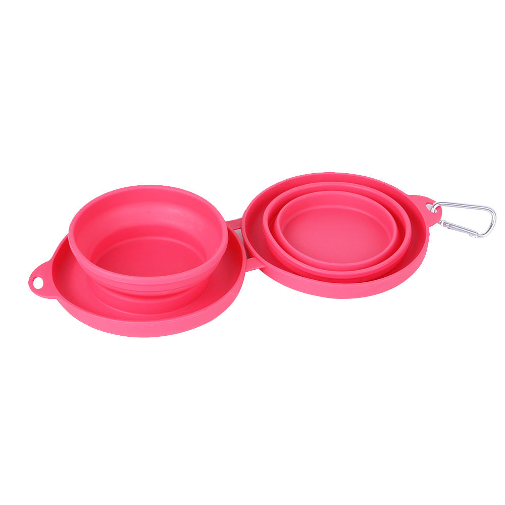 Foldable Double Silicone Pet Feeding Bowl