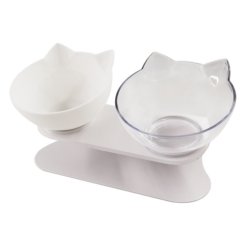 Inclined Cat Ear Transparent Feeding Bowl