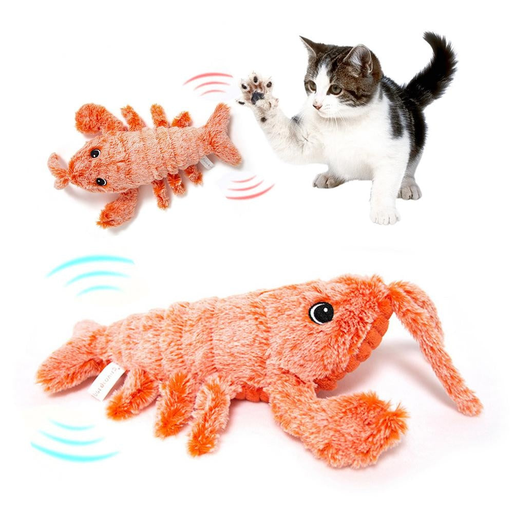 Electric Jumping Shrimp Plush Toy for Cats